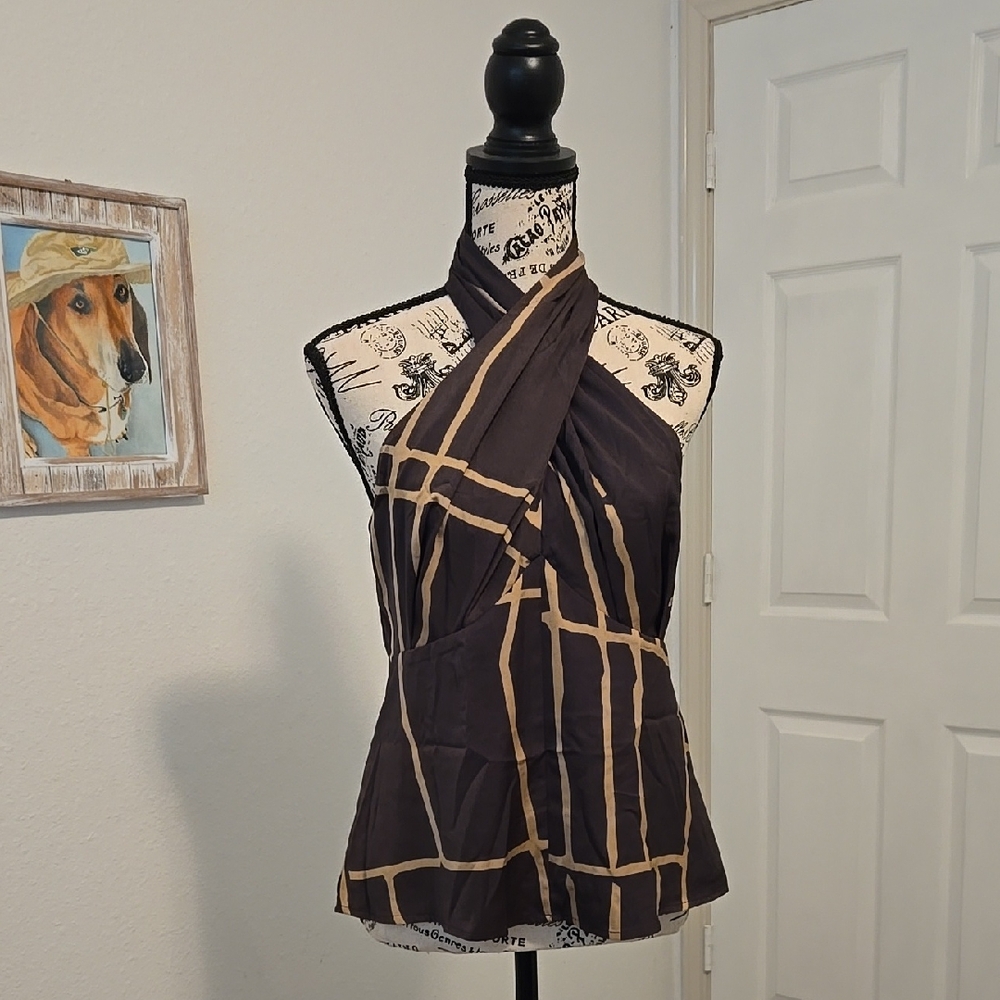 Banana Republic Brown and Tan Strapless Top